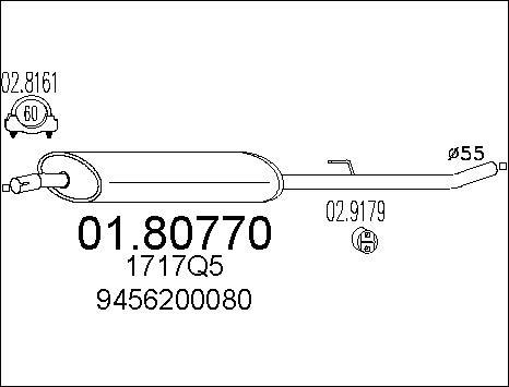 MTS 01.80770 - Vidējais izpl. gāzu trokšņa slāpētājs ps1.lv