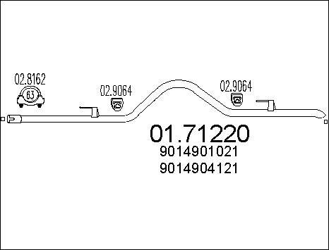 MTS 01.71220 - Izplūdes caurule ps1.lv