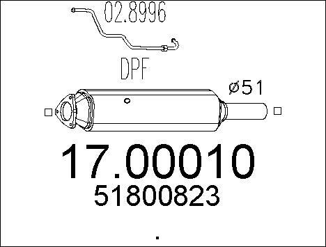 MTS 17.00010 - Nosēdumu / Daļiņu filtrs, Izplūdes gāzu sistēma ps1.lv