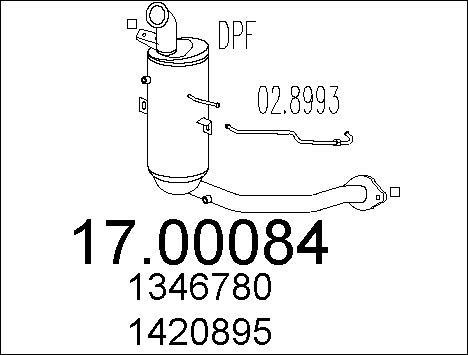 MTS 17.00084 - Nosēdumu / Daļiņu filtrs, Izplūdes gāzu sistēma ps1.lv