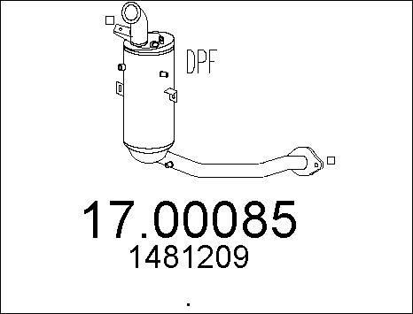 MTS 17.00085 - Nosēdumu / Daļiņu filtrs, Izplūdes gāzu sistēma ps1.lv