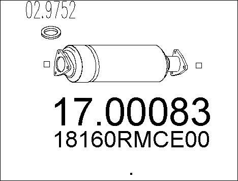 MTS 17.00083 - Nosēdumu / Daļiņu filtrs, Izplūdes gāzu sistēma ps1.lv