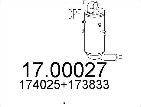 MTS 17.00027 - Nosēdumu / Daļiņu filtrs, Izplūdes gāzu sistēma ps1.lv