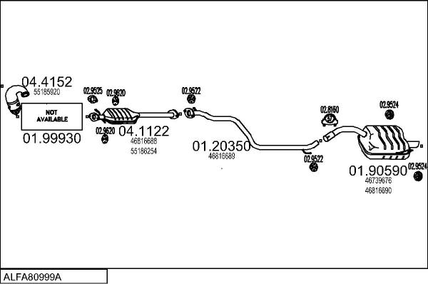 MTS ALFA80999A017436 - Izplūdes gāzu sistēma ps1.lv