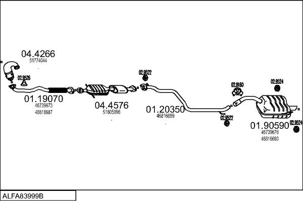 MTS ALFA83999B018933 - Izplūdes gāzu sistēma ps1.lv