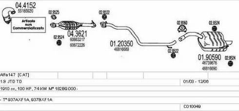 MTS C010049000314 - Izplūdes gāzu sistēma ps1.lv