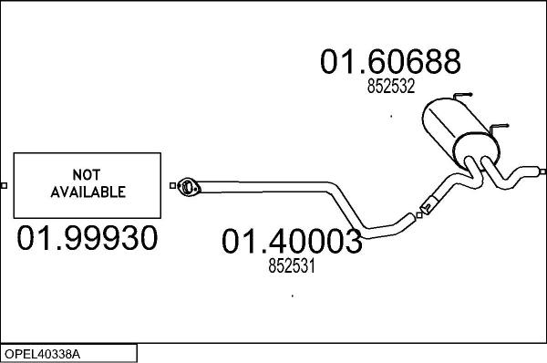 MTS OPEL40338A107479 - Izplūdes gāzu sistēma ps1.lv