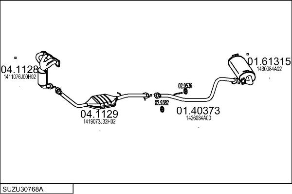 MTS SUZU30768A106326 - Izplūdes gāzu sistēma ps1.lv