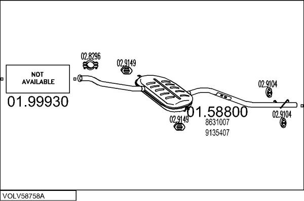 MTS VOLV58758A008424 - Izplūdes gāzu sistēma ps1.lv