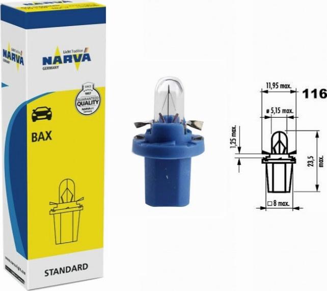 Narva 170293000 - Kvēlspuldze, Instrumentu paneļa apgaismojums ps1.lv
