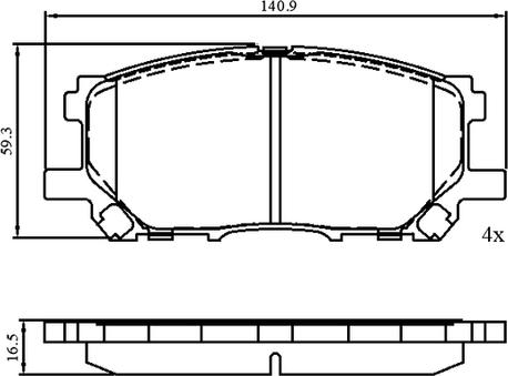 Akebono AN-8077WK - Bremžu uzliku kompl., Disku bremzes ps1.lv