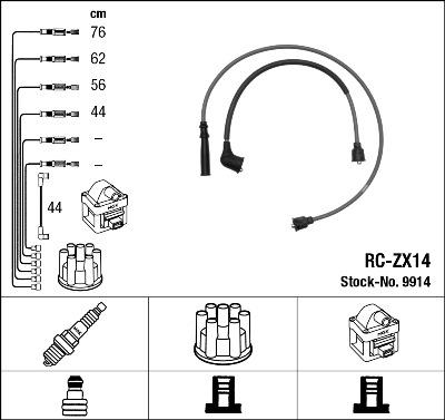 NGK 9914 - Augstsprieguma vadu komplekts ps1.lv