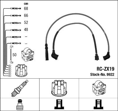 NGK 9922 - Augstsprieguma vadu komplekts ps1.lv