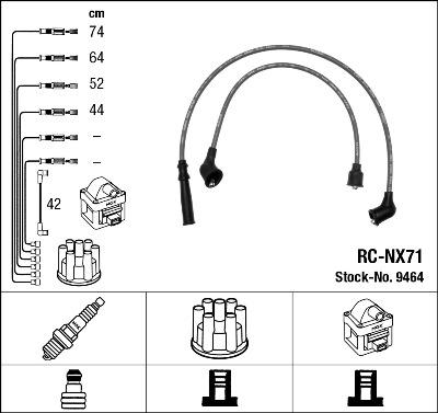 NGK 9464 - Augstsprieguma vadu komplekts ps1.lv