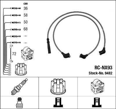 NGK 9482 - Augstsprieguma vadu komplekts ps1.lv