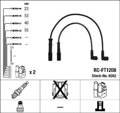 NGK 9262 - Augstsprieguma vadu komplekts ps1.lv