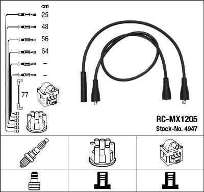 NGK 4947 - Augstsprieguma vadu komplekts ps1.lv