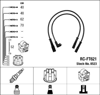 NGK 8523 - Augstsprieguma vadu komplekts ps1.lv