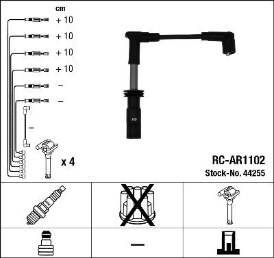 NGK 44255 - Augstsprieguma vadu komplekts ps1.lv