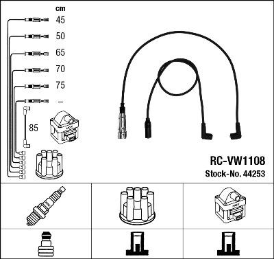 NGK 44253 - Augstsprieguma vadu komplekts ps1.lv