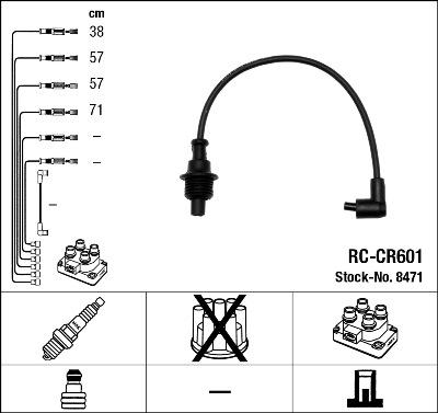 NGK 8471 - Augstsprieguma vadu komplekts ps1.lv