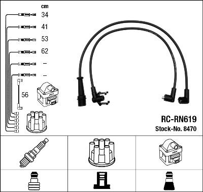 NGK 8470 - Augstsprieguma vadu komplekts ps1.lv