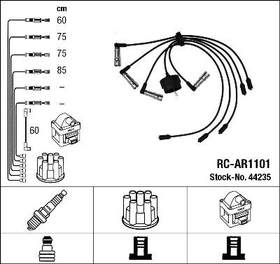 NGK 44235 - Augstsprieguma vadu komplekts ps1.lv