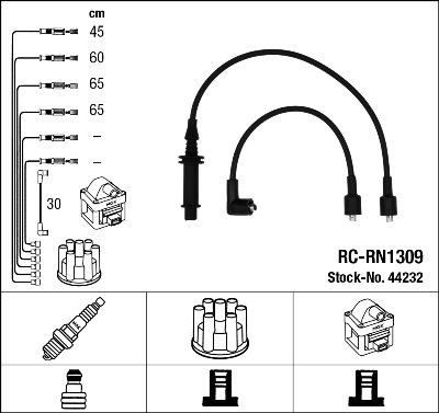 NGK 44232 - Augstsprieguma vadu komplekts ps1.lv