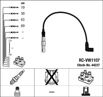 NGK 44227 - Augstsprieguma vadu komplekts ps1.lv