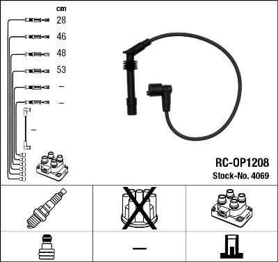 NGK 4069 - Augstsprieguma vadu komplekts ps1.lv