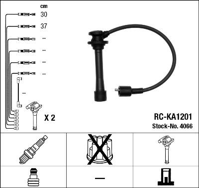 NGK 4066 - Augstsprieguma vadu komplekts ps1.lv