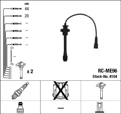 NGK 4104 - Augstsprieguma vadu komplekts ps1.lv