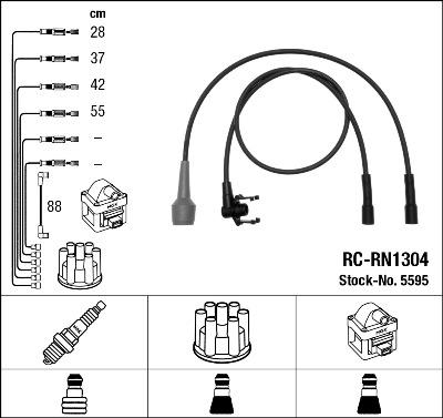 NGK 5595 - Augstsprieguma vadu komplekts ps1.lv