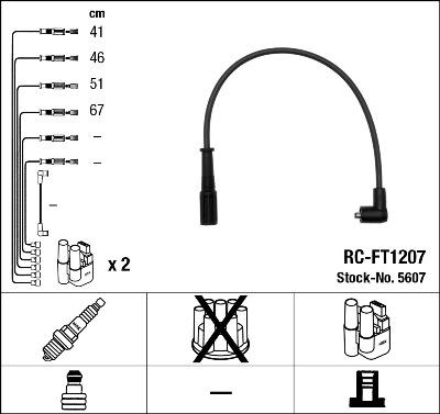 NGK 5607 - Augstsprieguma vadu komplekts ps1.lv