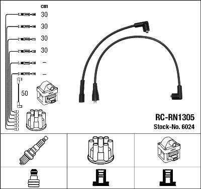 NGK 6024 - Augstsprieguma vadu komplekts ps1.lv