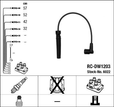 NGK 6022 - Augstsprieguma vadu komplekts ps1.lv