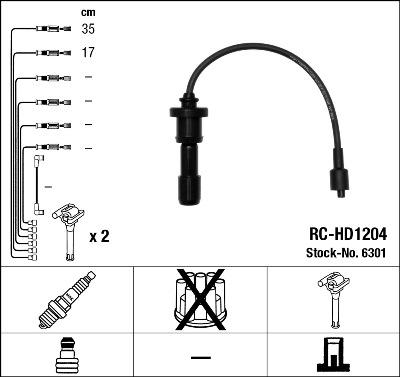 NGK 6301 - Augstsprieguma vadu komplekts ps1.lv