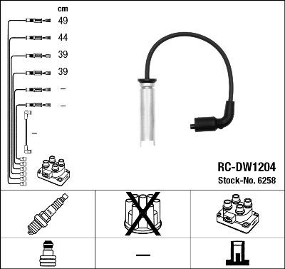 NGK 6258 - Augstsprieguma vadu komplekts ps1.lv