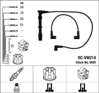 NGK 0945 - Augstsprieguma vadu komplekts ps1.lv