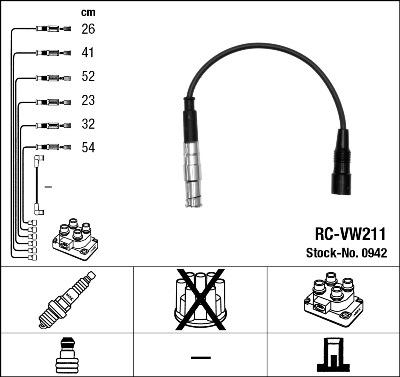 NGK 0942 - Augstsprieguma vadu komplekts ps1.lv