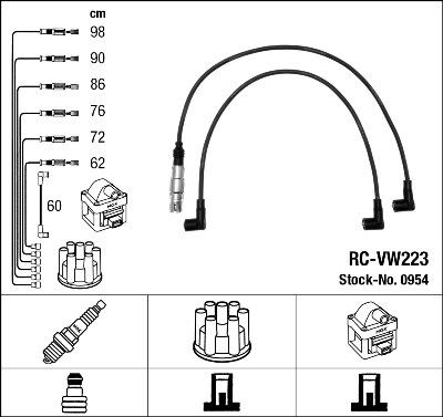 NGK 0954 - Augstsprieguma vadu komplekts ps1.lv