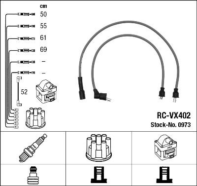 NGK 0973 - Augstsprieguma vadu komplekts ps1.lv