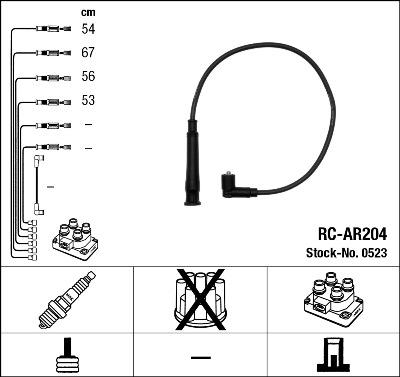 NGK 0523 - Augstsprieguma vadu komplekts ps1.lv