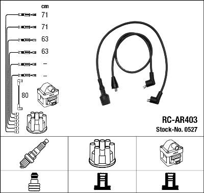 NGK 0527 - Augstsprieguma vadu komplekts ps1.lv