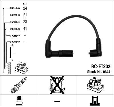 NGK 0644 - Augstsprieguma vadu komplekts ps1.lv