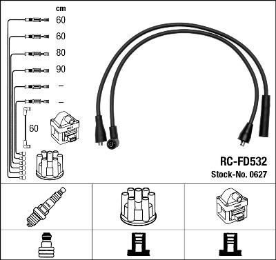 NGK 0627 - Augstsprieguma vadu komplekts ps1.lv