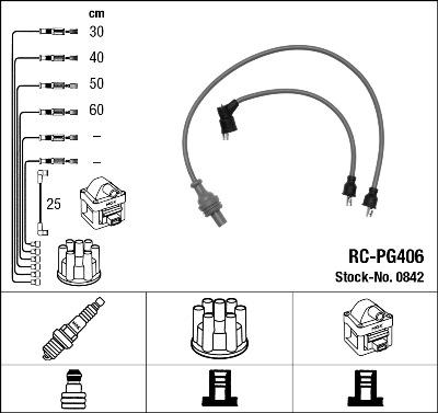 NGK 0842 - Augstsprieguma vadu komplekts ps1.lv