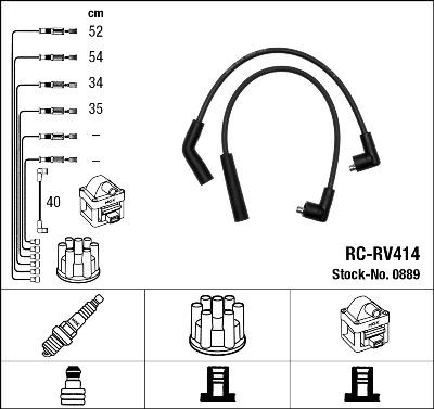 NGK 0889 - Augstsprieguma vadu komplekts ps1.lv