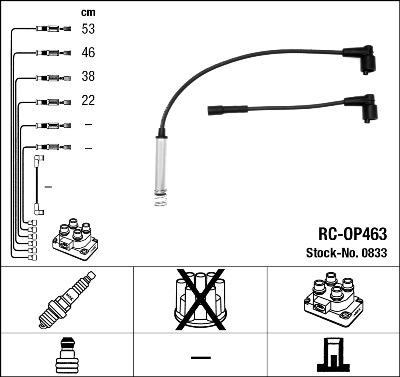 NGK 0833 - Augstsprieguma vadu komplekts ps1.lv