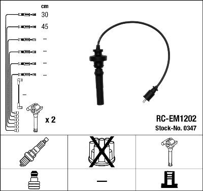 NGK 0347 - Augstsprieguma vadu komplekts ps1.lv